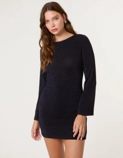 Glitter Mini Dress With Back Tie