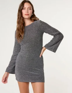Glitter Mini Dress With Back Tie