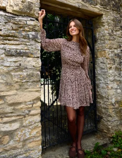 Godet Dress With Self Tie
