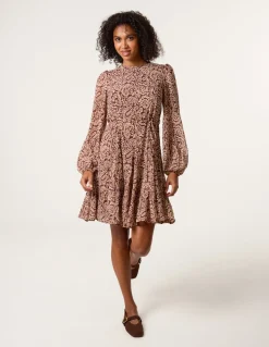 Godet Dress With Self Tie