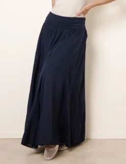 Godet Hem Jersey Waist Skirt