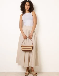 Godet Hem Jersey Waist Skirt