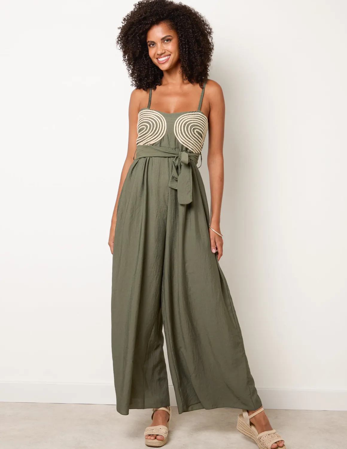 Gold Detailed Embroidered Stitching Jumpsuit