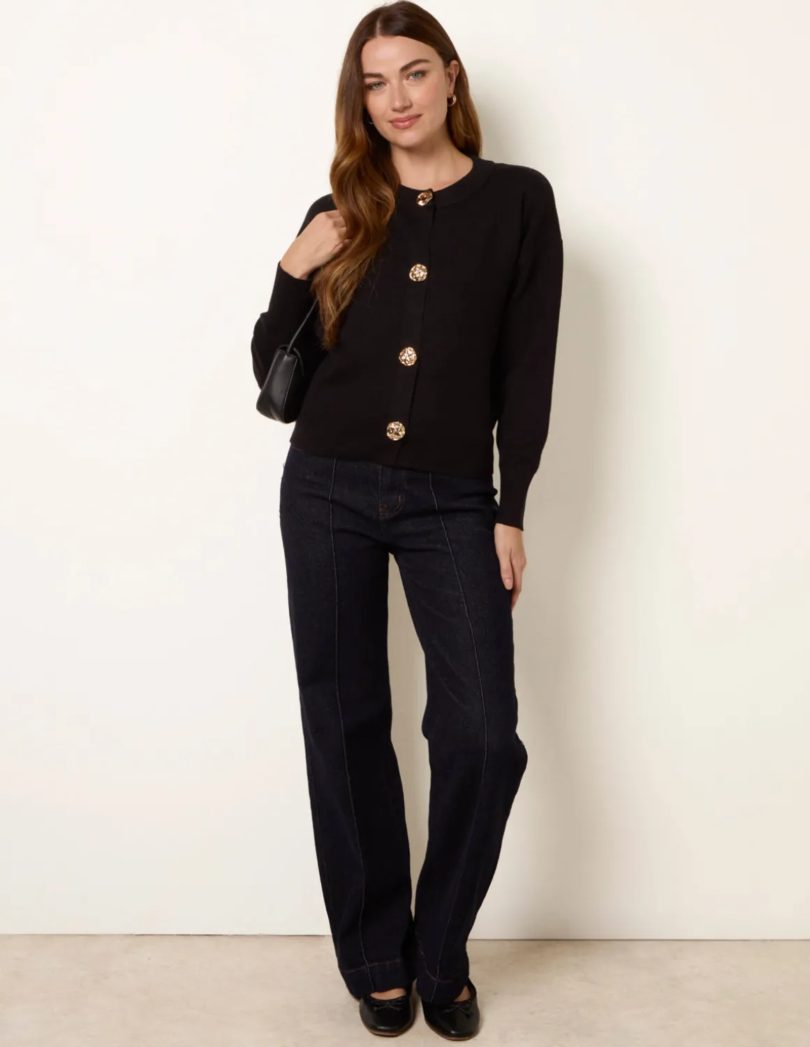 Gold Flower Button Cardigan