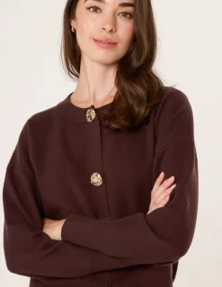 Gold Flower Button Cardigan