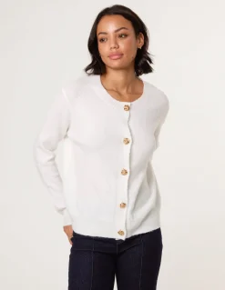 Gold Flower Buttons Cardigan