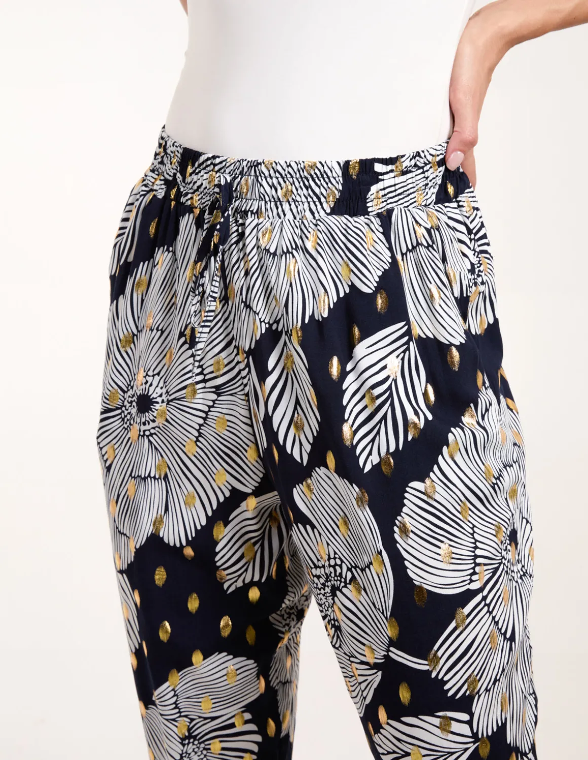 Gold Foil Printed Trousers