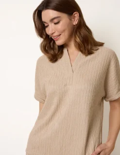 Grandad Collar Oversized Top