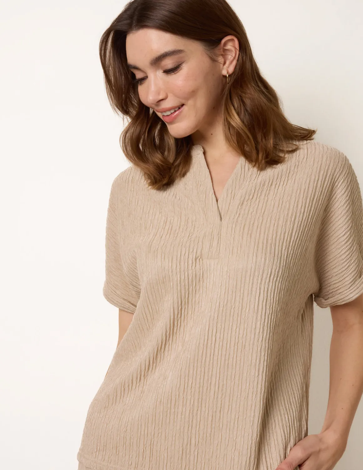 Grandad Collar Oversized Top