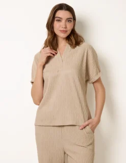 Grandad Collar Oversized Top