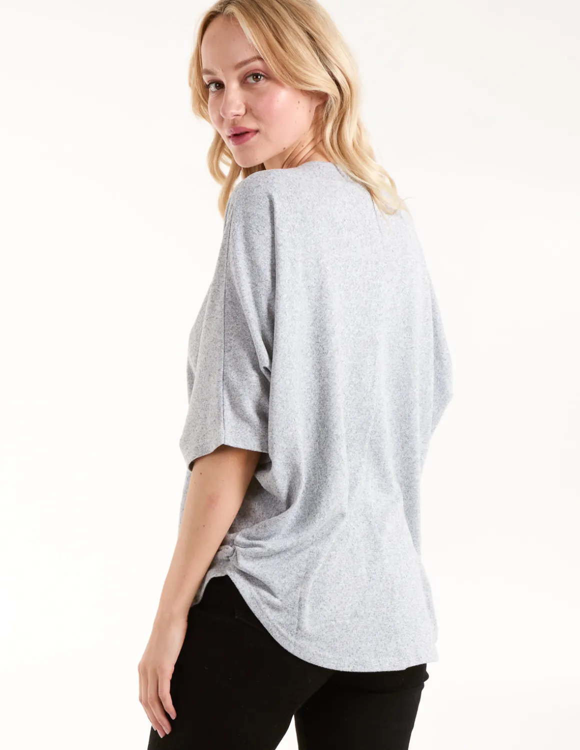 Heart Half Zip Front Top