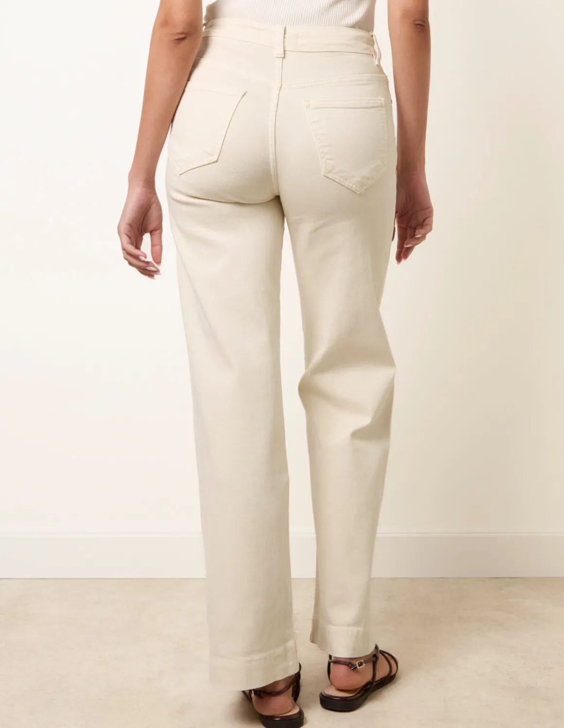 Hem Wide Leg Soft Jeans
