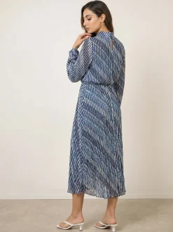 High Neck Bubble Print Dress