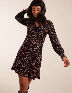 High Neck Keyhole Mini Dress