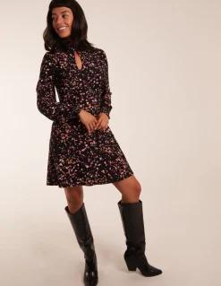 High Neck Keyhole Mini Dress