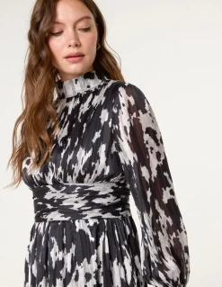 High Neck Midi Dress
