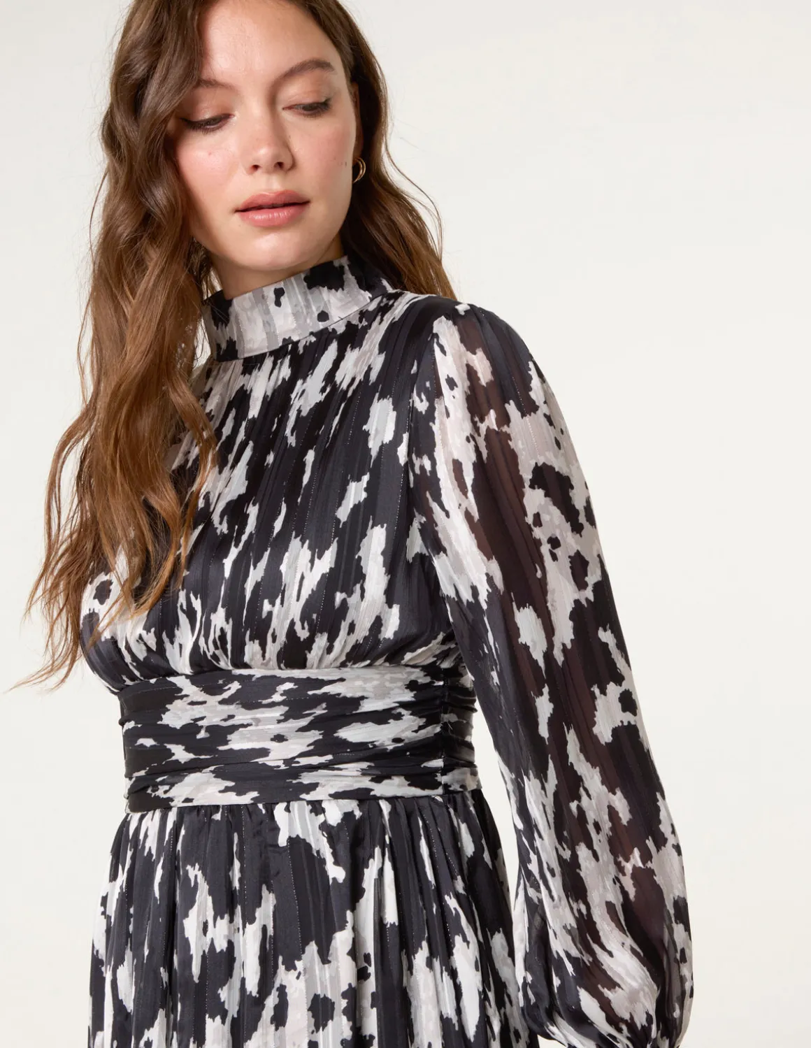 High Neck Midi Dress