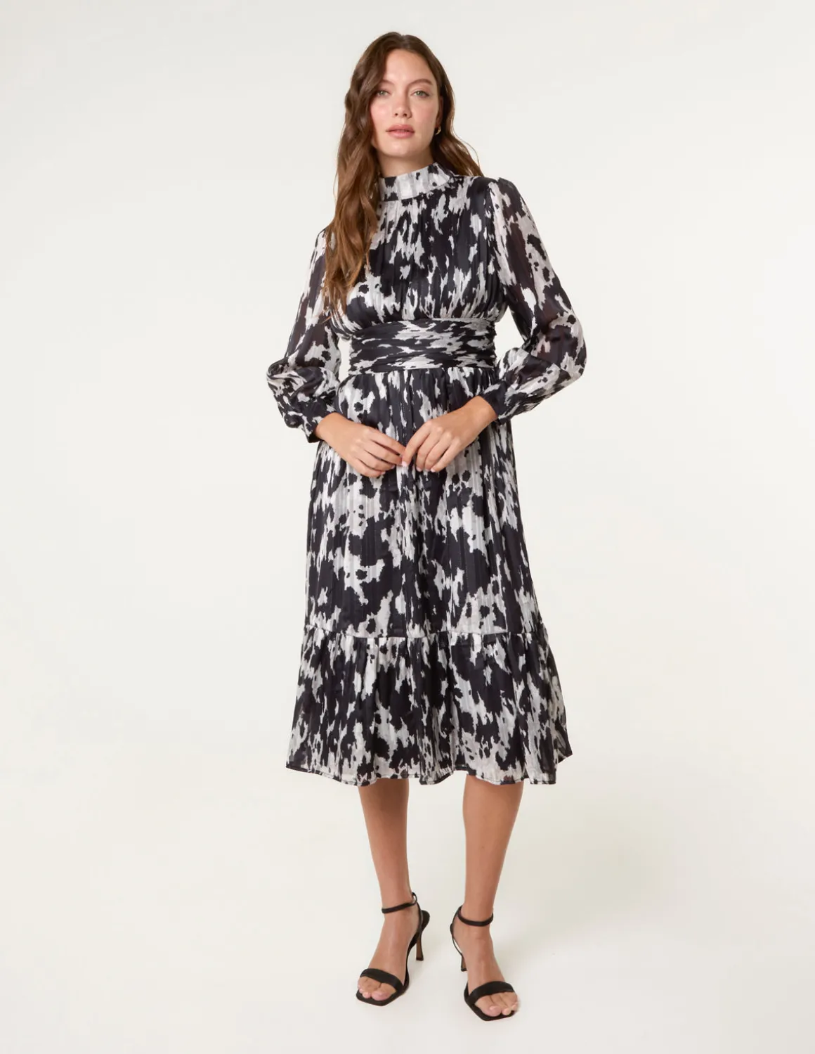 High Neck Midi Dress