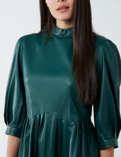 High Neck PU Dress