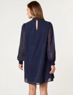 High Neck Shift Dress