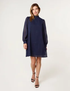 High Neck Shift Dress