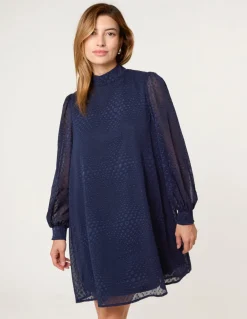 High Neck Shift Dress