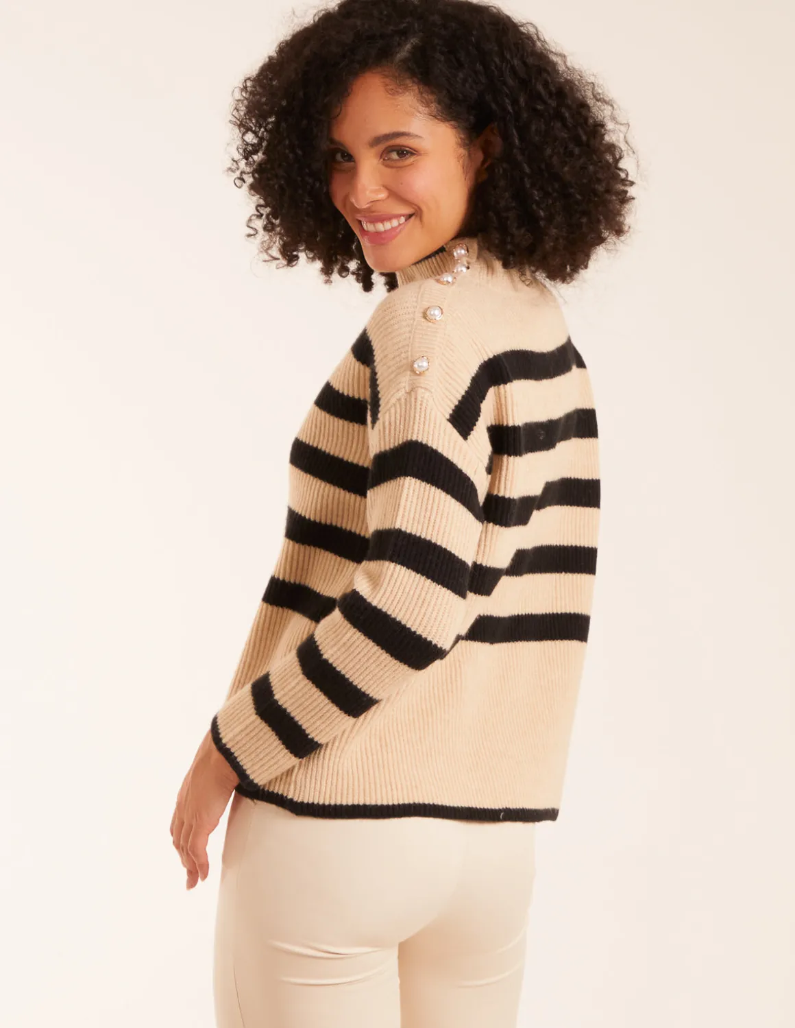 High Neck Striped Jumper