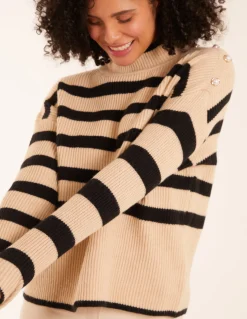 High Neck Striped Jumper
