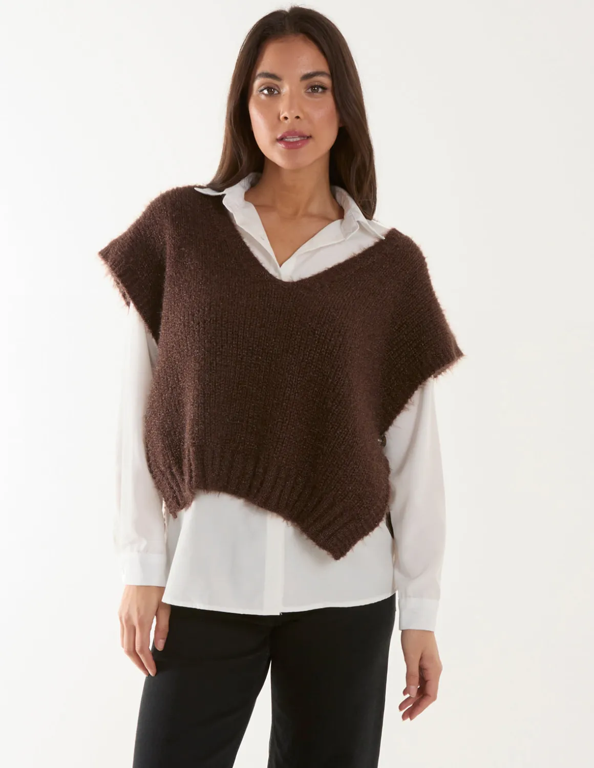 2 in 1 Knitted Vest Shirt