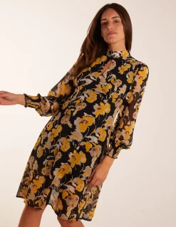 Keyhole High Neck Dress