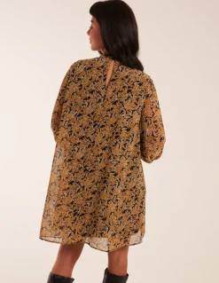 Keyhole Long Sleeve Swing Dress