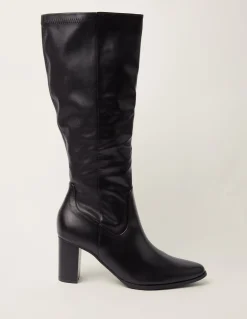 Knee High Leather Look Boots