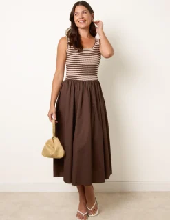 Knitted 2 In 1 Stripe Dress