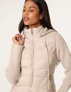 Knitted Sleeve Puffer Jacket