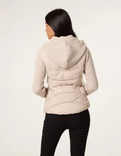 Knitted Sleeve Puffer Jacket