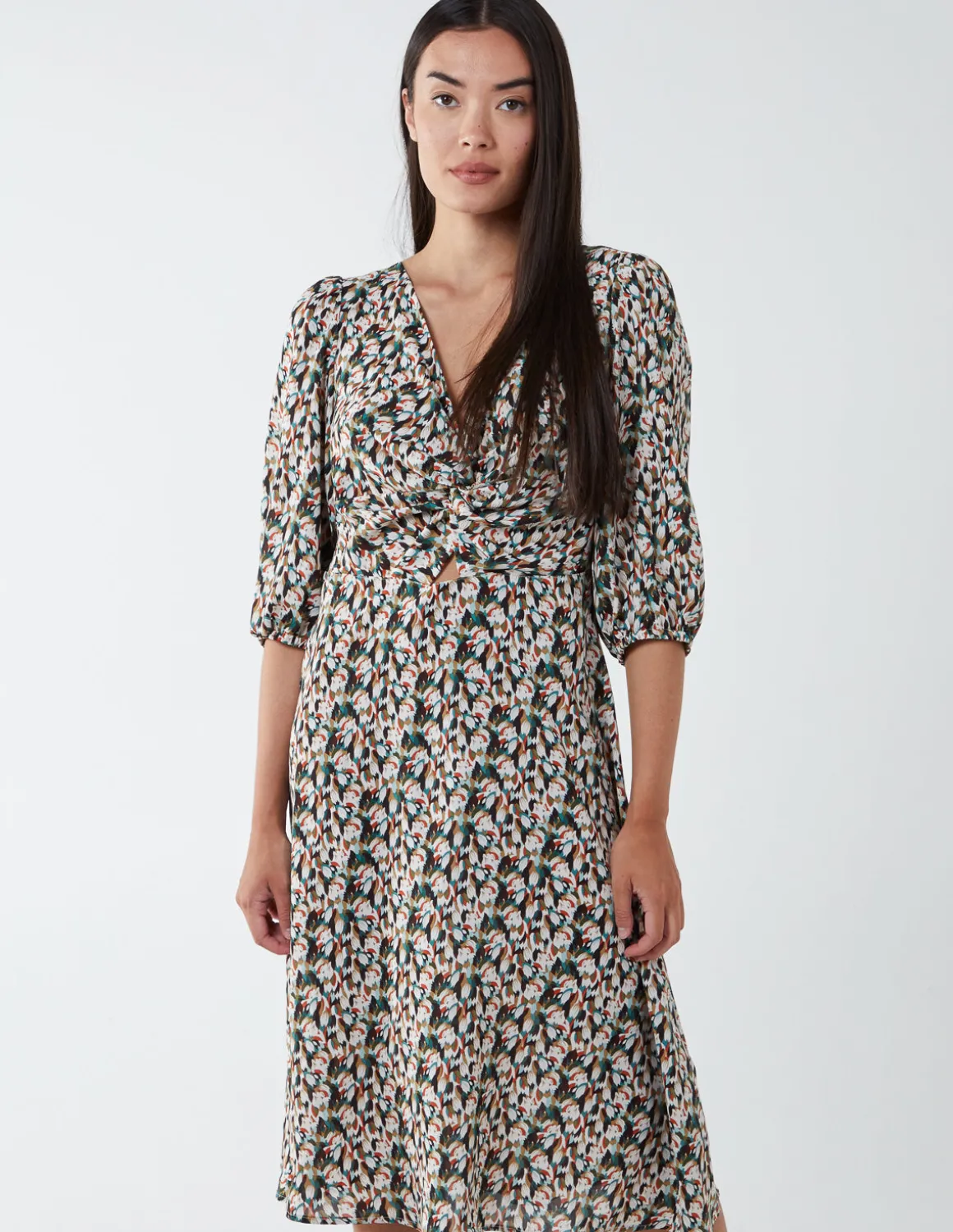 Knot Front Keyhole Dress
