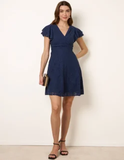 Lace Angel Sleeve Mini Dress