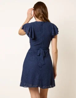 Lace Angel Sleeve Mini Dress