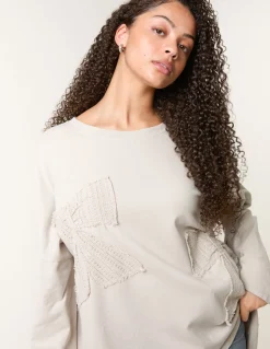 Lace Bow Sweat Top