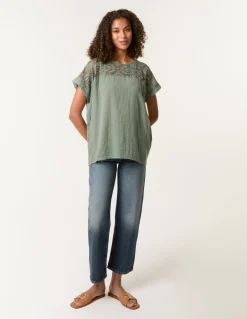 Lace Pattern Cotton Top