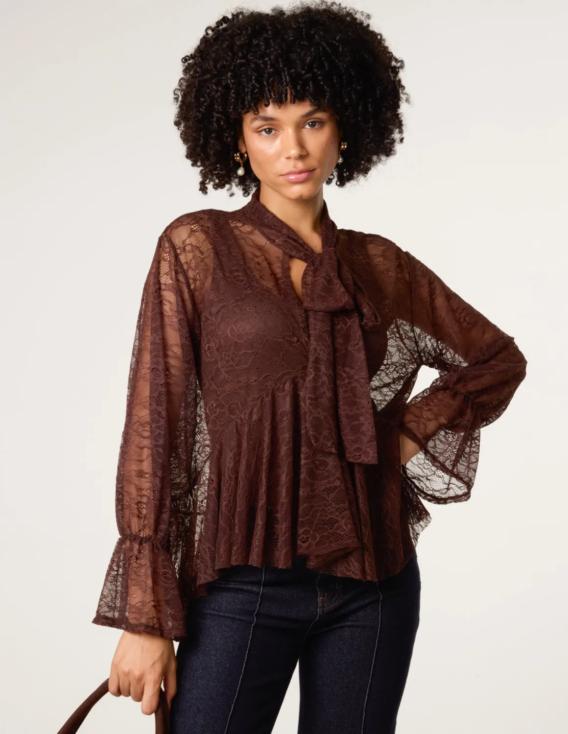 Lace Pussybow Blouse