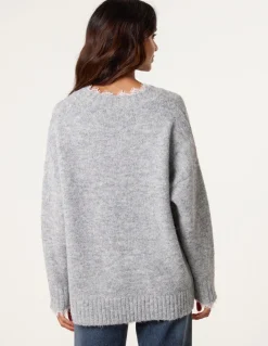 Lace Trim V Neck Jumper