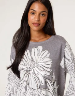 Large Sequin Flower Jumper