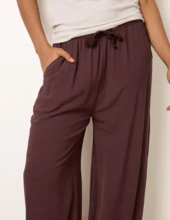Linen-Blend Drawstring Trousers