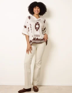 Linen Geometric Print Top