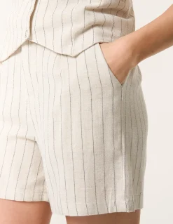 Linen Pinstripe Shorts