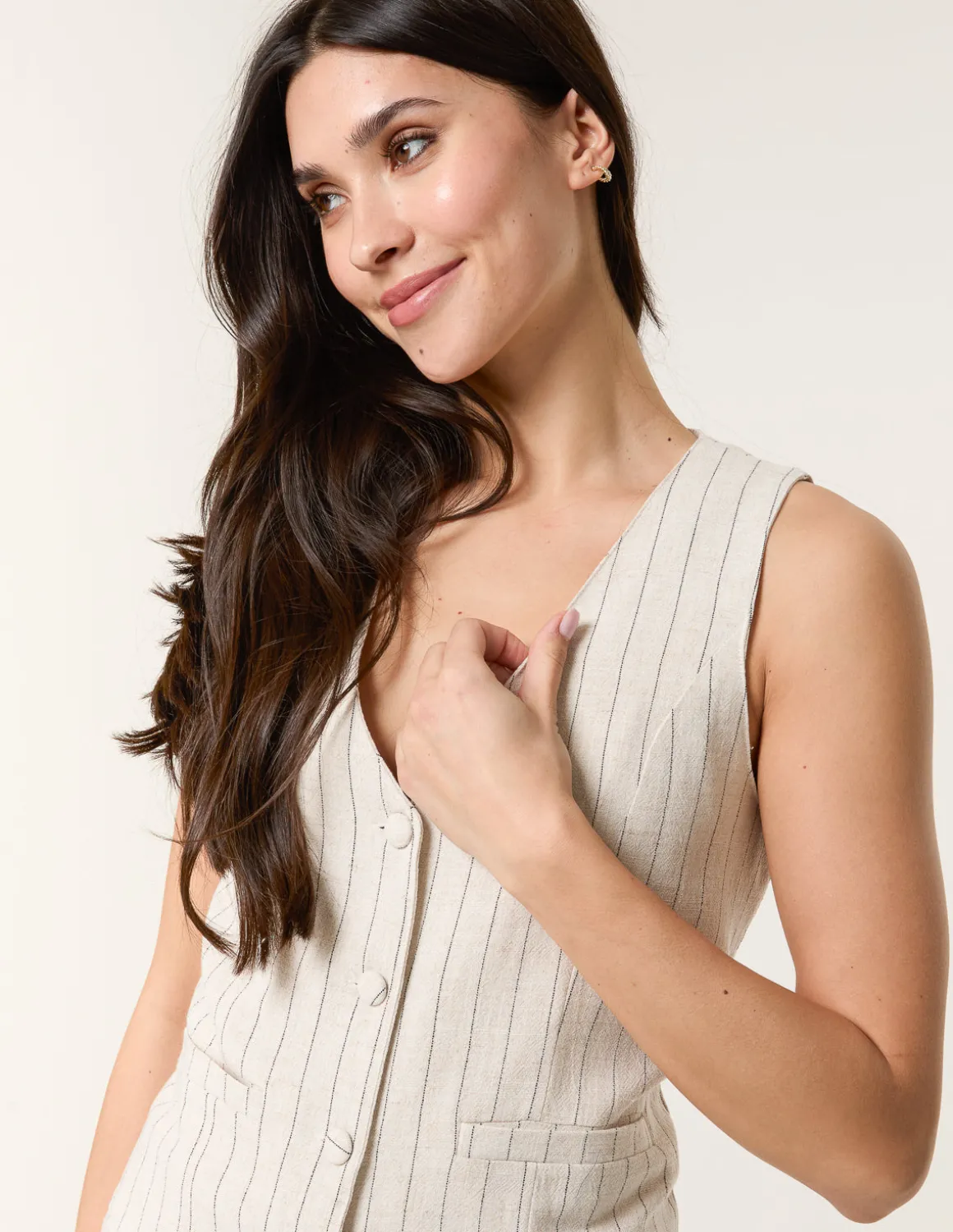 Linen Pinstripe Waistcoat