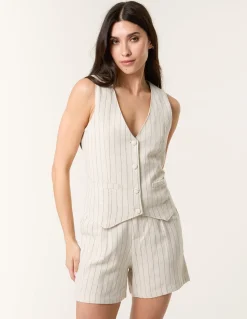 Linen Pinstripe Waistcoat