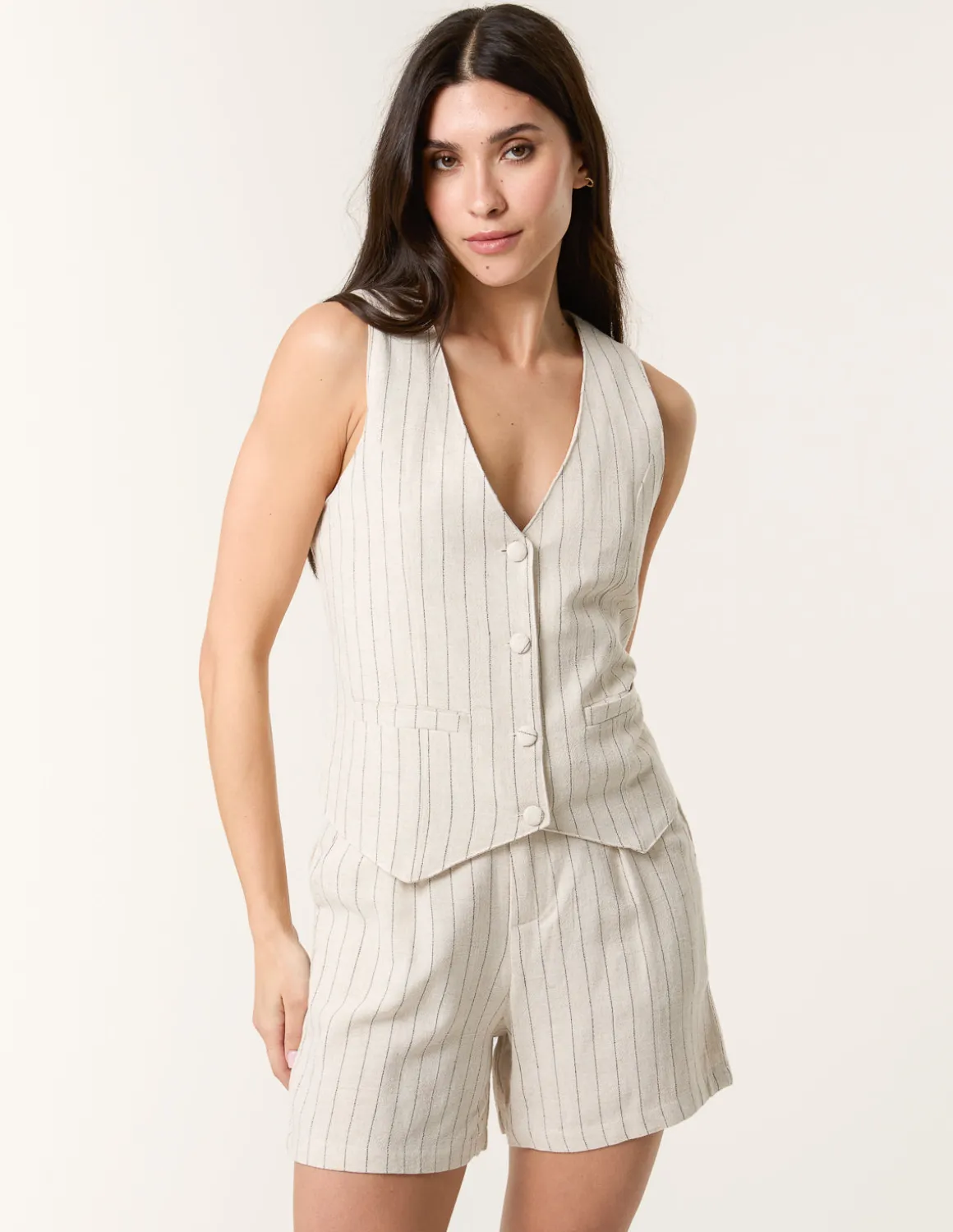 Linen Pinstripe Waistcoat