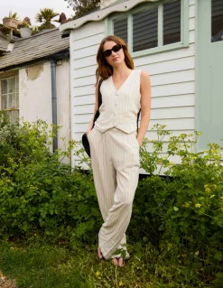 Linen Pinstripe Waistcoat